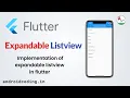 Flutter Expandable listview tutorial for beginners flutter coding