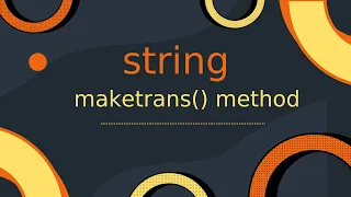 RK maketrans string method in python
