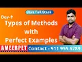 Java Types of Methods with Examples By Srinivas Ameerpet Technologies