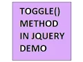 JQUERY EVENTS TOGGLE METHOD DEMO