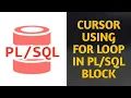 Cursor Using FOR LOOP In PL SQL Cursor in pl sql Oracle database Coding Taletiya