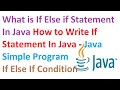 What is If Else if Statement In Java-How to Write if-else-if block Control Flow Structures Tutorial