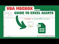 VBA MsgBox The Ultimate Guide to Excel Alerts