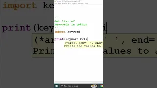 python trick to check all keywords in python