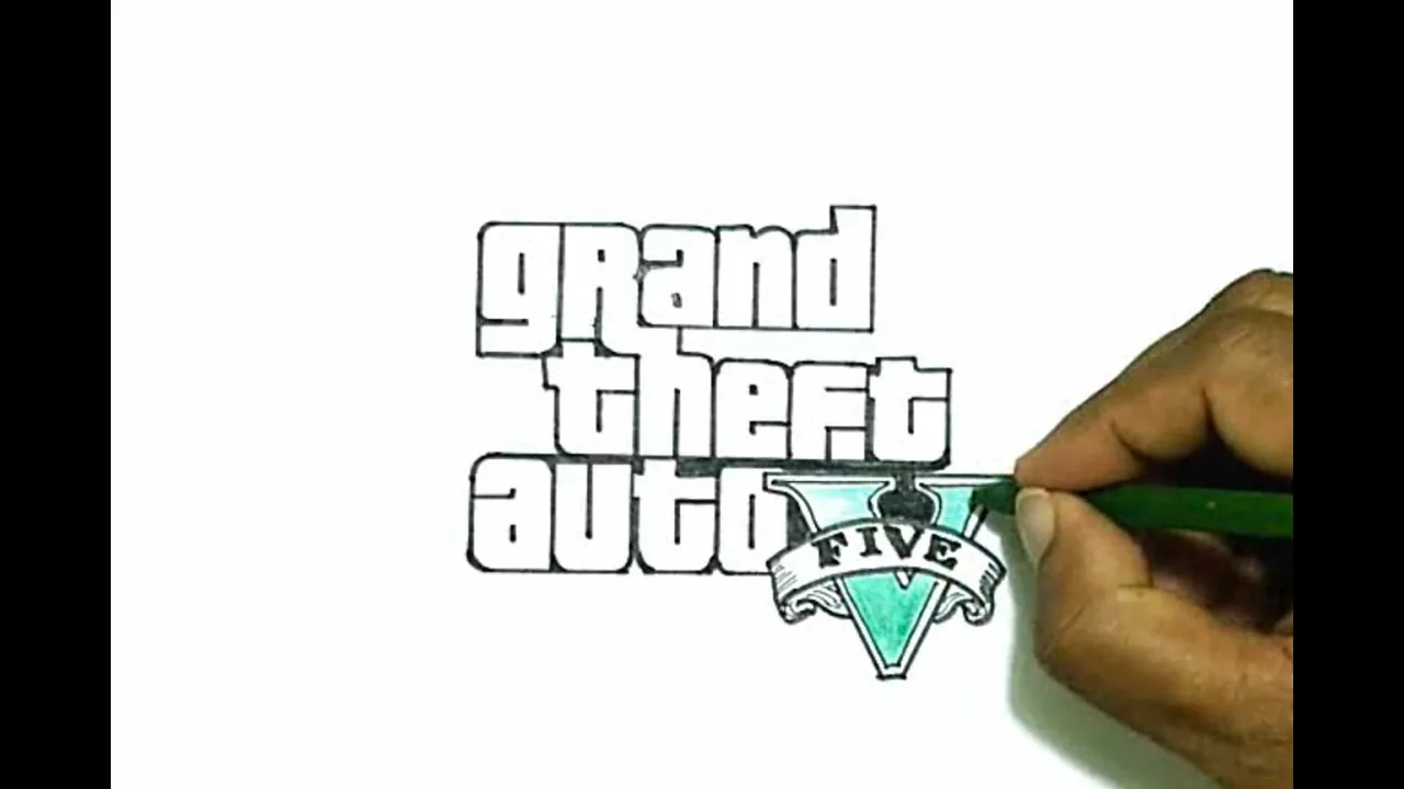 How to Draw the Grand Theft Auto V (GTA 5) Logo