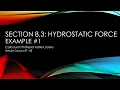 8 3 Example 1 Hydrostatic Force