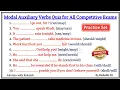 Modal Auxiliary Verbs practice set Auxiliary verbs exercise Auxiliary verbs quiz for All exams