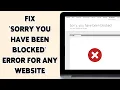 Download Lagu How To Fix 'Sorry You Have Been Blocked' Error For Any Website 2025 | Regain Access To Blocked Sites