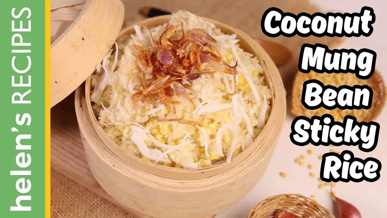 Coconut Mung Bean Sticky Rice In A Rice Cooker - Xi Da u Xanh Bng Ni Cm in  Helen