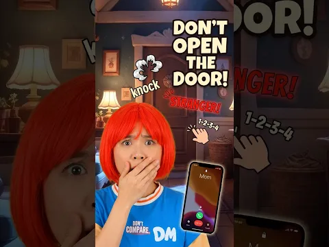 Don't open the door! Stranger safety song for kids #safetyrules #kidssongs #shorts