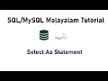 25 Select AS Statement SQL MySQL Malayalam Tutorial