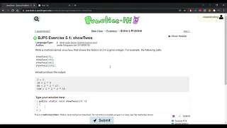 Exercise 5 1 showTwos Java Tutorial Practice-It