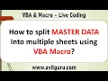 How to split MASTER DATA Into multiple sheets using VBA Macro