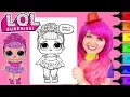 Coloring LOL Surprise Dolls Sugar Queen Sparkle Coloring Page Prismacolor Markers KiMMi THE CLOWN