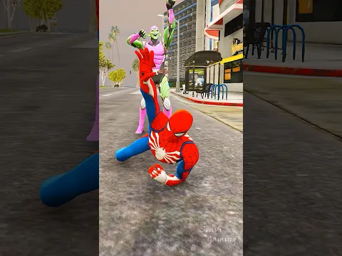 Ironman Saved And Helps Spider-Man From Green Goblin Strikes #shorts #youtubeshorts #gta5