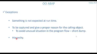 17 OO ABAP - Exceptions Part 1