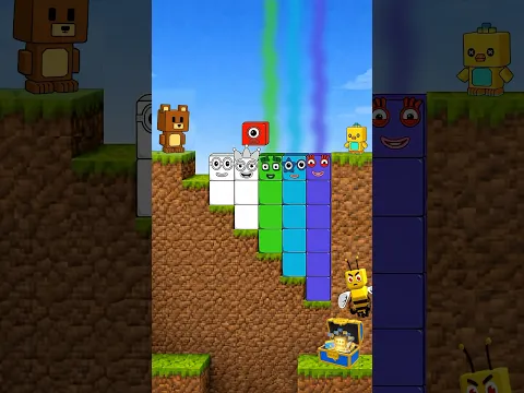 Super Bear Adventure Challenge Numberblocks Coloring Crossing Rainbow #shorts #numberblocks