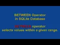 How to use BETWEEN Operator using SQLite
