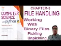 CBSE CLASS 12 CHAPTER 5 WORKING WITH BINARY FILES IN PYTHON PICKLING AND UNPICKLING
