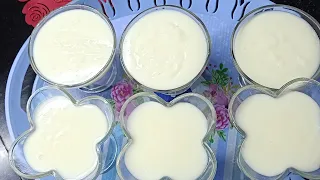 المهلبيه بالنشا والحليب أسرع تحليه ممكن تعمليها في اقل من خمس دقائق 