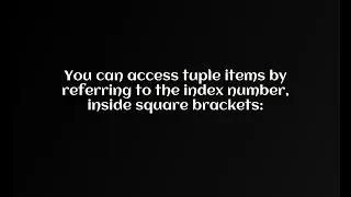 Access Tuple Items Python Tutorial For Beginners