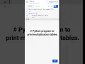 Python program to print multiplication tables using while loop