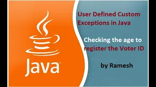 JAVA FAQ 68 User Defined Or Custom Exceptions in Java