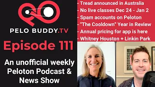 Pelo Buddy TV - Peloton Tread in Australia Spam Accounts No live classes Annual App Pricing