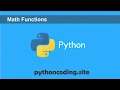 Tutorial 010 Python Programming Math Functions