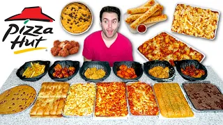 Trying EVERYTHING but the pizza from Pizza Hut 100 Taste Test