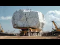 Incredible Process of a Giant Stone Truck Unloading in the Marble Factory