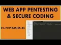Web Application Penetration Testing and Secure Coding - PHP Basics
