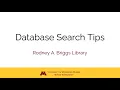 Database Search Tips