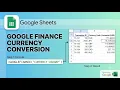 Google sheets convert currency using google finance function