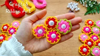 It's so Beautiful 💖🌟 Everyone Loves These Cute Yarn Flowers - Easy Way to Make Them with Finger