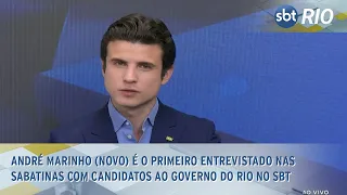 André Marinho (Novo) é o primeiro entrevistado nas sabatinas com candidatos ao governo do Rio no SBT
