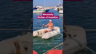 When your outboard is being fixed and you must row, not just paddle