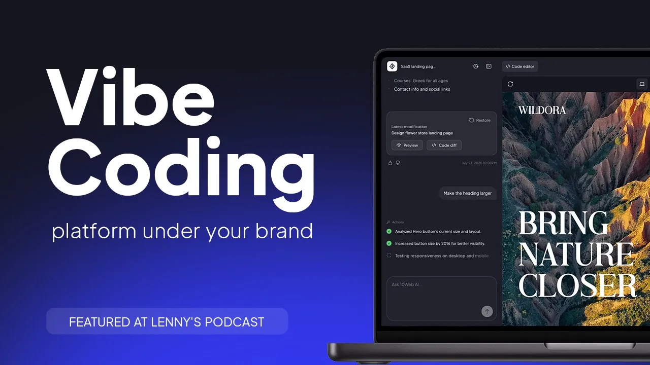 10Web Vibe for WordPress launch video