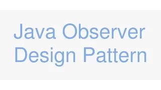 Java Observer Design Pattern using Observable