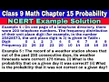 Class 9 NCERT Example 4 Example 5 Probability NCERT CBSE Math Chapter 15