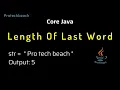 Length Of Last Word in Java Interview questions Java programming