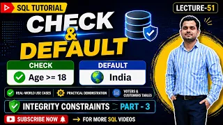 CHECK DEFAULT Constraints in SQL SQL Tutorial for Beginners