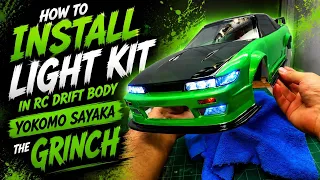 How to Install Light Kit in RC Drift Body - Yokomo Sayaka The Grinch