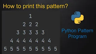 20 Python Pattern Program - Number without any pre-defined method using while loop