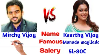 mirchy vijay vs keerthy vijay englishcomparision biography zeetamil anchor colorstamil