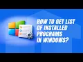 How to Make a Detailed List of Installed Programs on Windows 11 with PowerShell