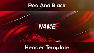 Slick Red And Black Twitter Header Template