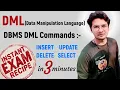 DBMS-31 DML Data Manipulation Language in DBMS DML Commands - INSERT UPDATE DELETE AND SELECT