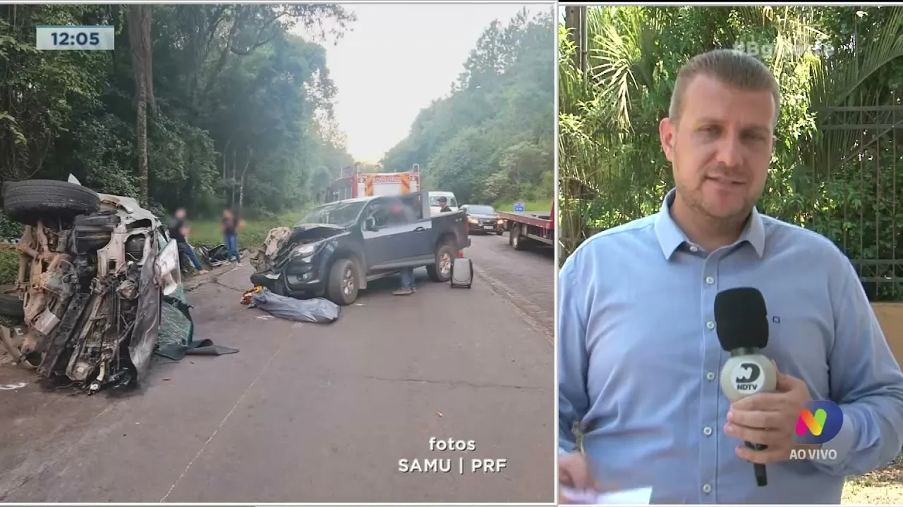 Acidente entre cinco veículos deixa uma pessoa morta e várias feridas