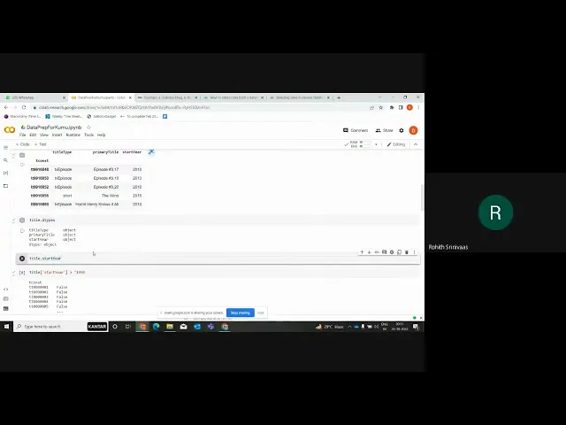 Network analysis – filtering by year